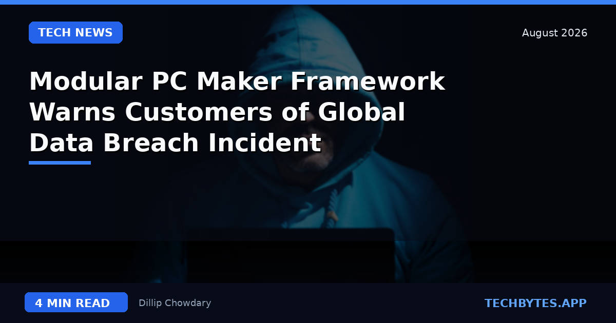 Modular PC Maker Framework Warns Customers of Global Data Breach Incident