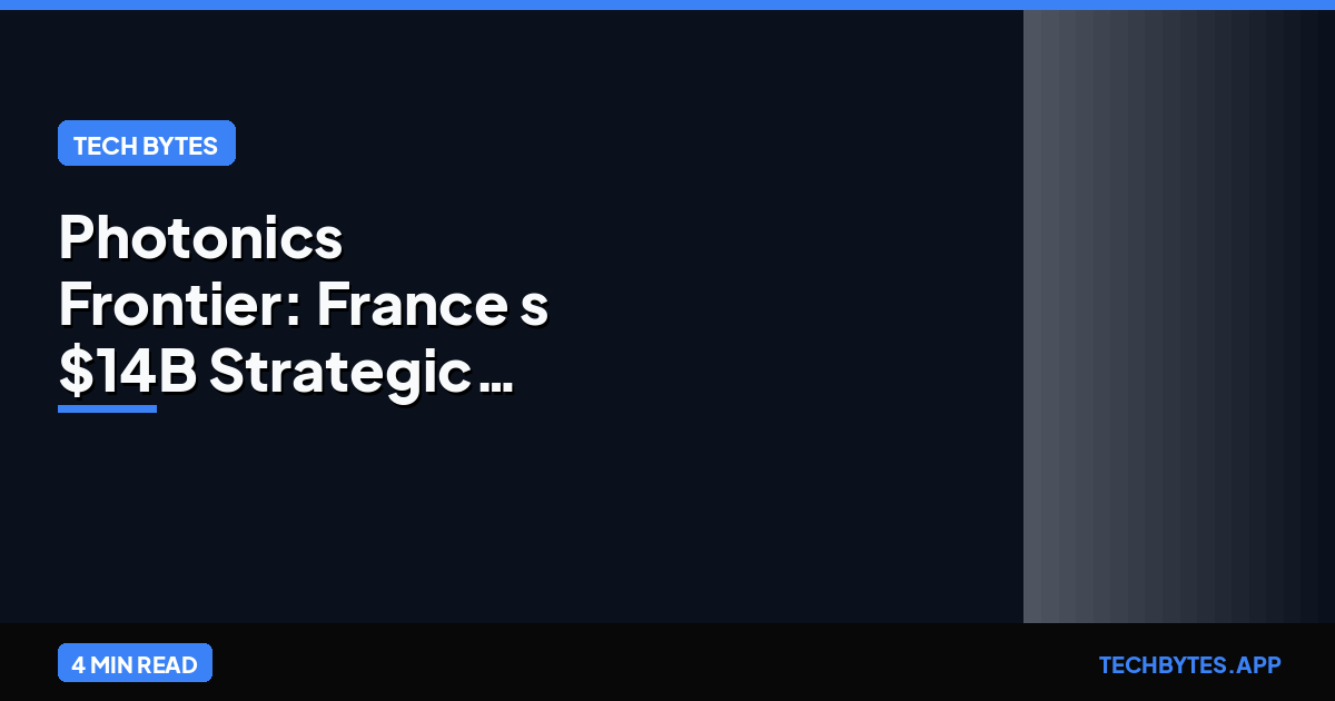 Photonics Frontier: France's $14B Strategic Pivot into Anti-Drone Sensors