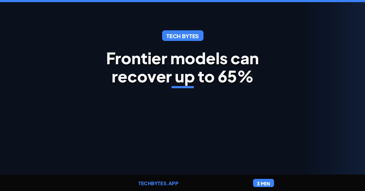 Frontier models can recover up to 65% of facts they can't directly