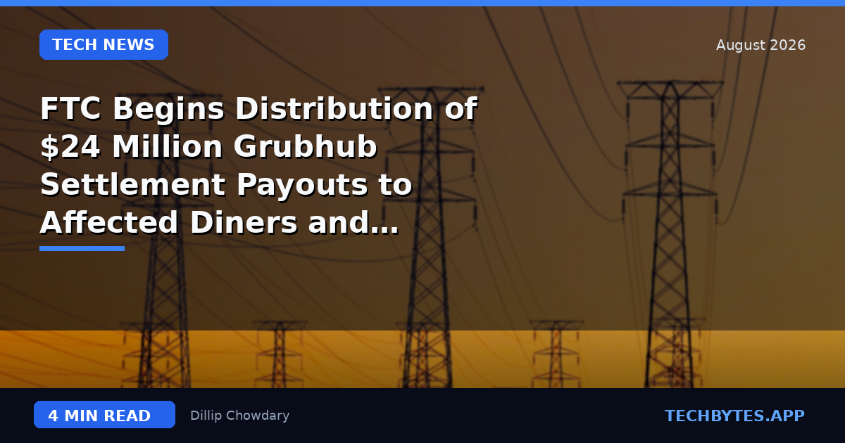 FTC Begins Distribution of $24 Million Grubhub Settlement Payouts to Affected Diners and Drivers
