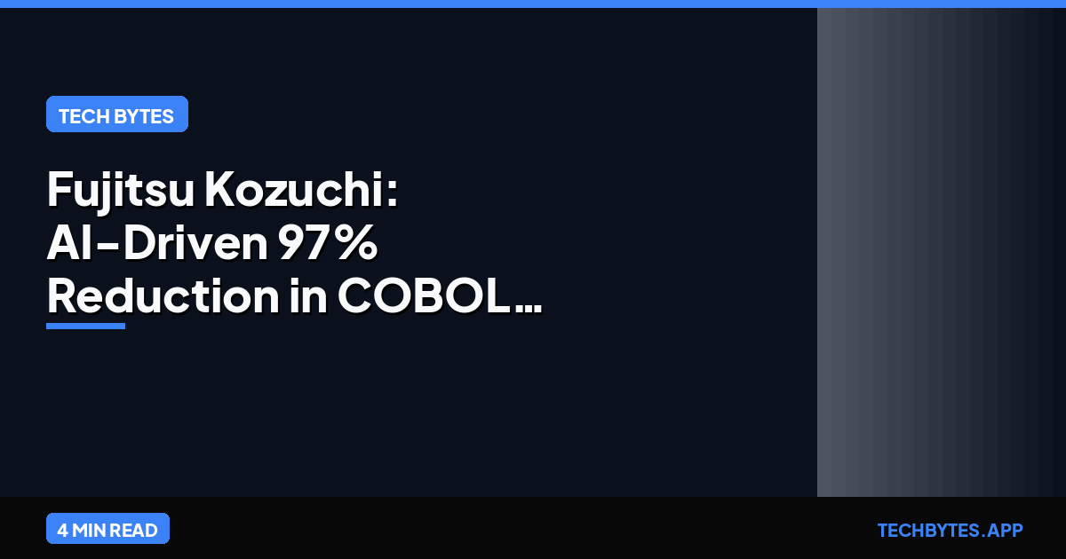 Fujitsu Kozuchi: AI-Driven 97% Reduction in COBOL Documentation Work