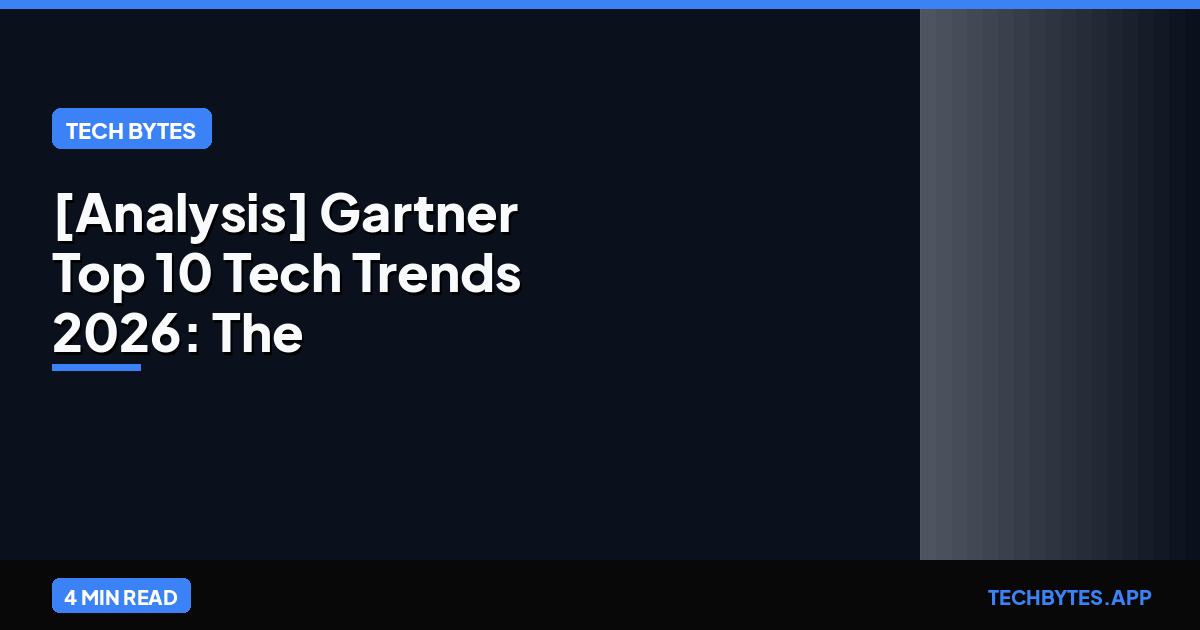 [Analysis] Gartner Top 10 Tech Trends 2026: The AI-Native Pivot