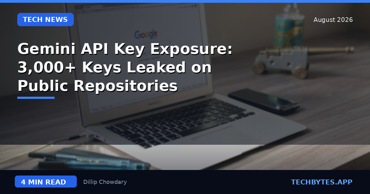 Gemini API Key Exposure: 3,000+ Keys Leaked on Public Repositories
