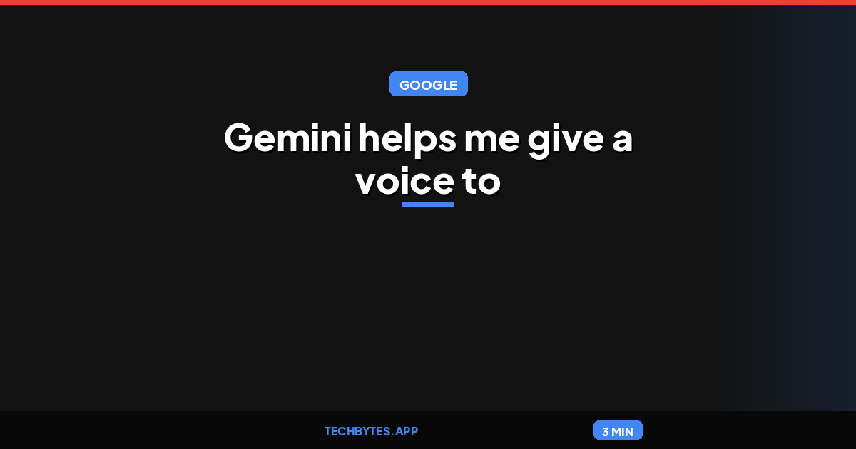 Gemini helps me give a voice to students who cannot write