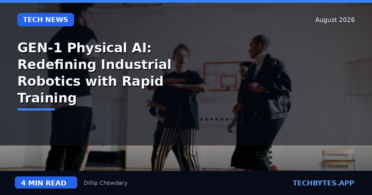 GEN-1 Physical AI: Redefining Industrial Robotics with Rapid Training