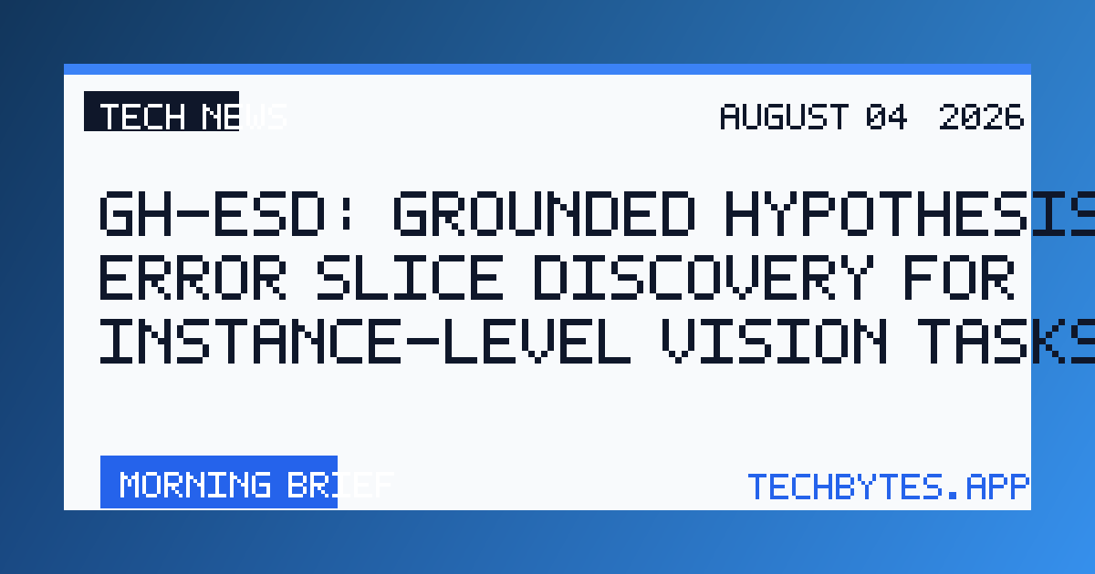 GH-ESD: Grounded Hypothesis-Driven Error Slice Discovery for Instance-Level Vision Tasks