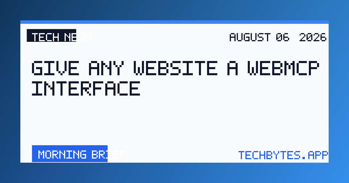 Give any website a WebMCP interface