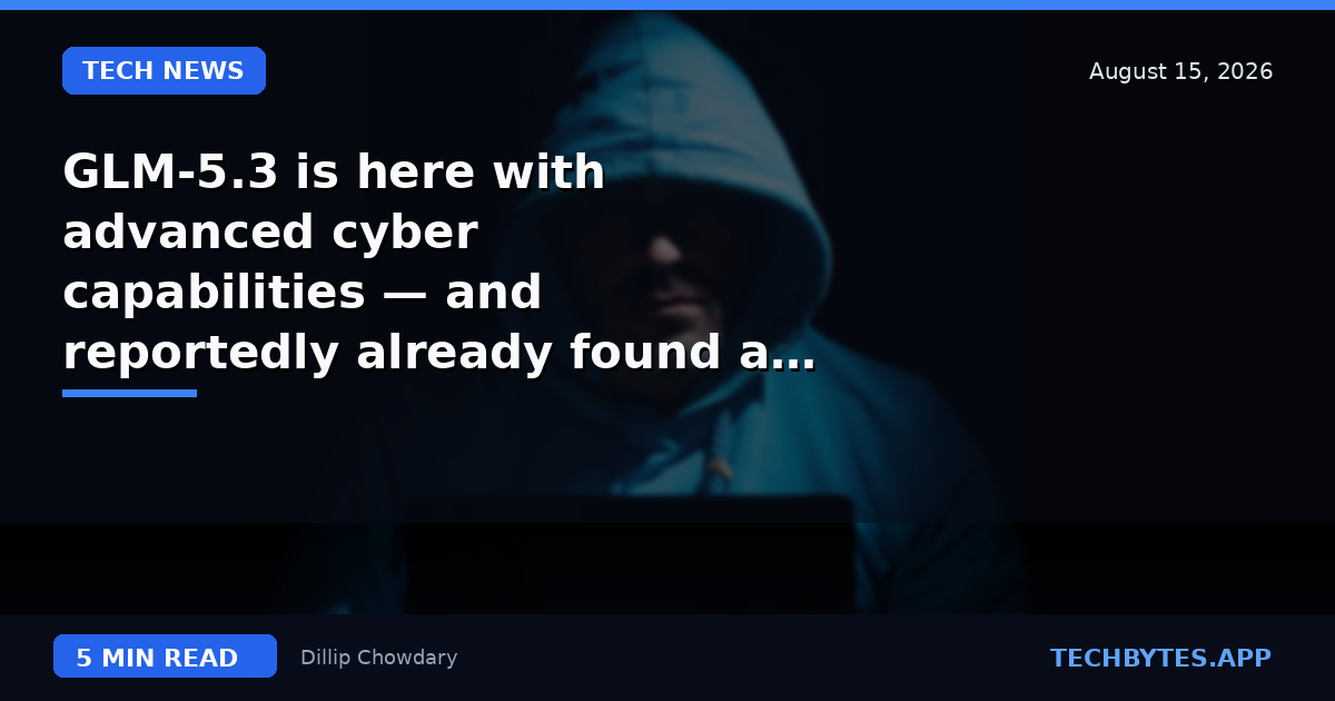 GLM-5.3 is here with advanced cyber capabilities — and reportedly already found a 'serious vulnerability' in…