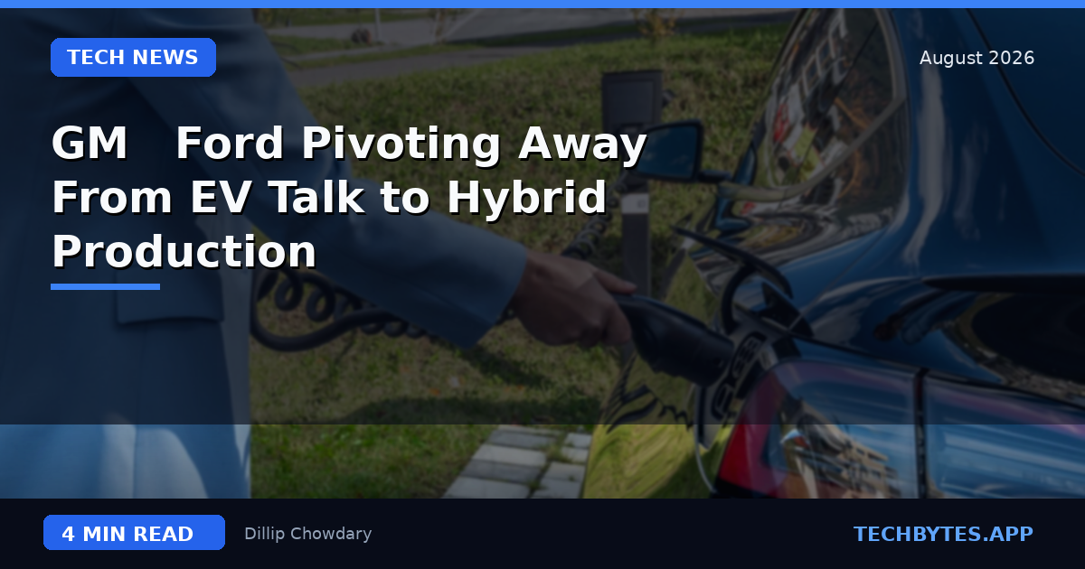 GM & Ford Pivoting Away From EV Talk to Hybrid Production