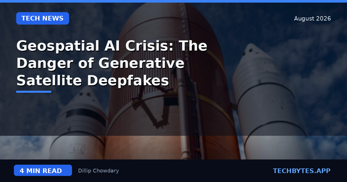 Geospatial AI Crisis: The Danger of Generative Satellite Deepfakes