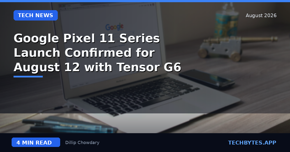 Google Pixel 11 Series Launch Confirmed for August 12 with Tensor G6