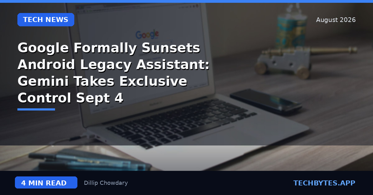 Google Formally Sunsets Android Legacy Assistant: Gemini Takes Exclusive Control Sept 4