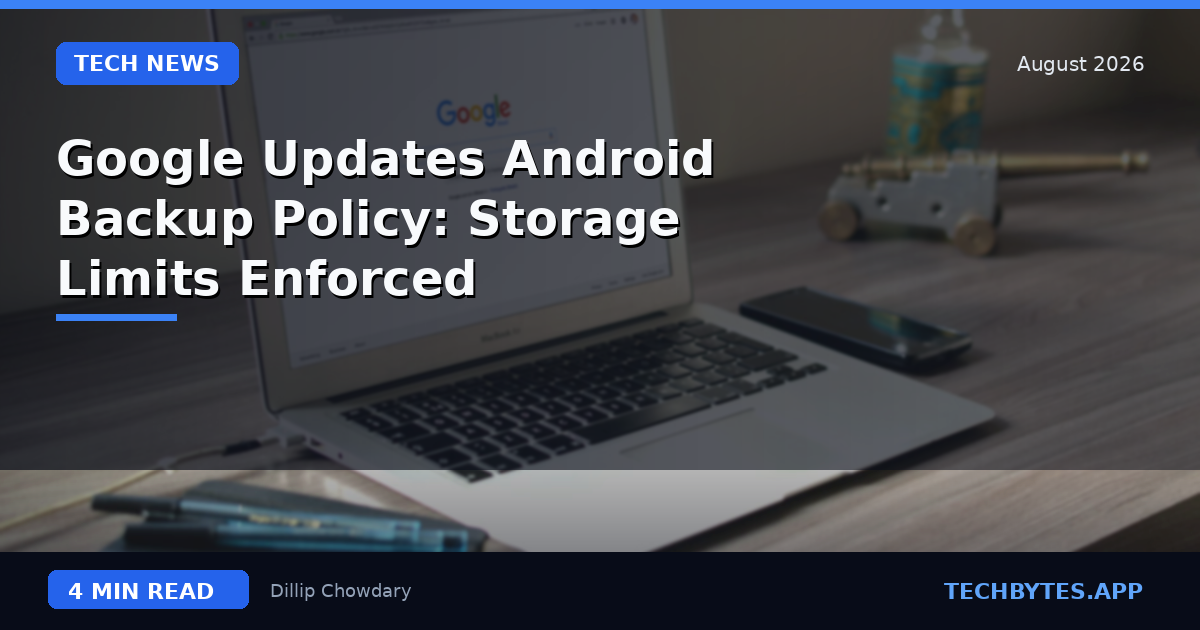 Google Updates Android Backup Policy: Storage Limits Enforced