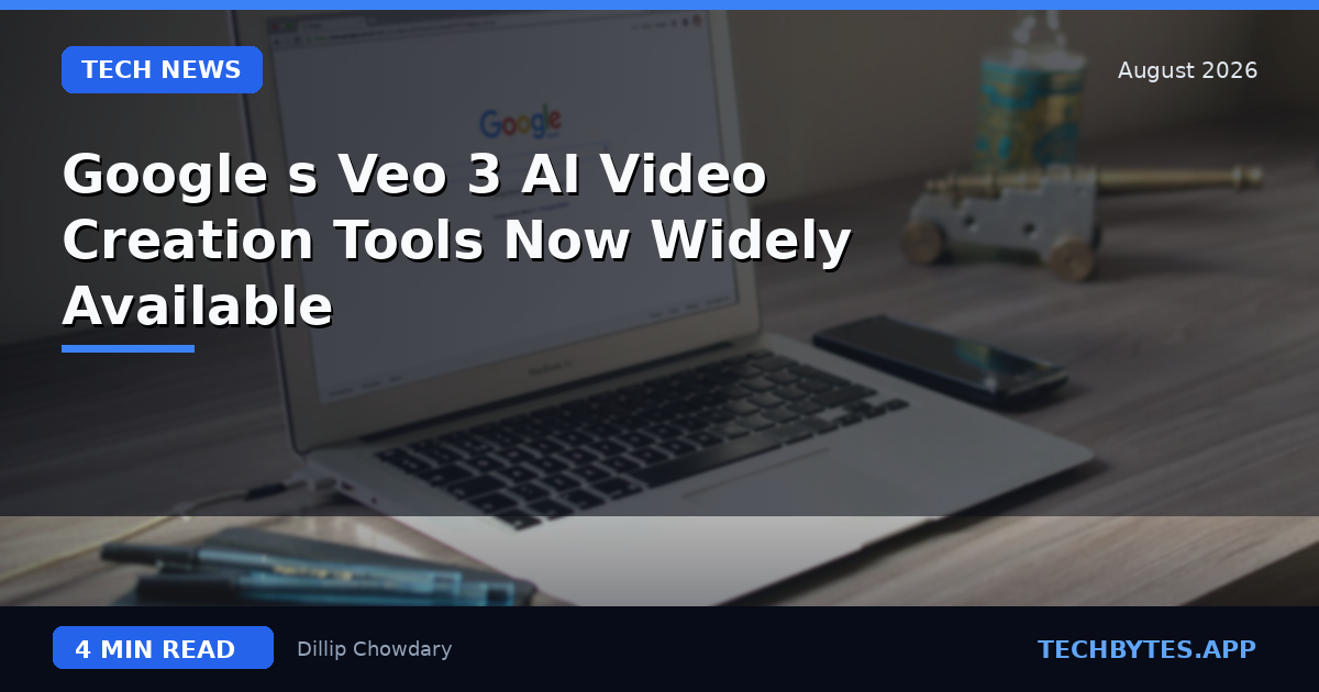 Google's Veo 3 AI Video Creation Tools Now Widely Available