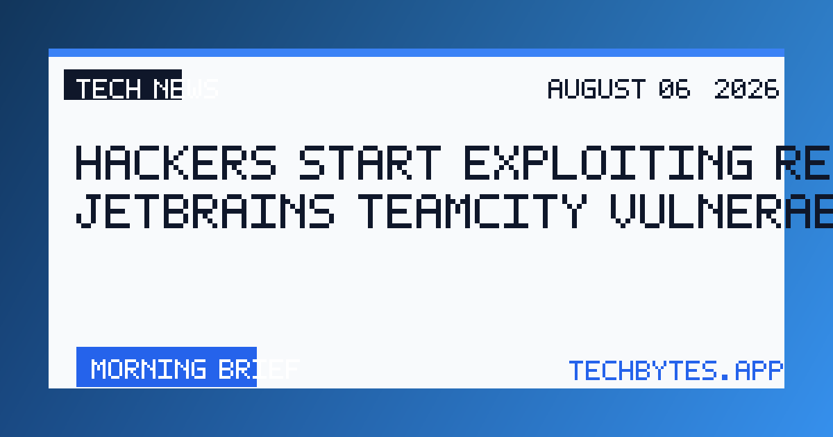Hackers Start Exploiting Recent JetBrains TeamCity Vulnerability
