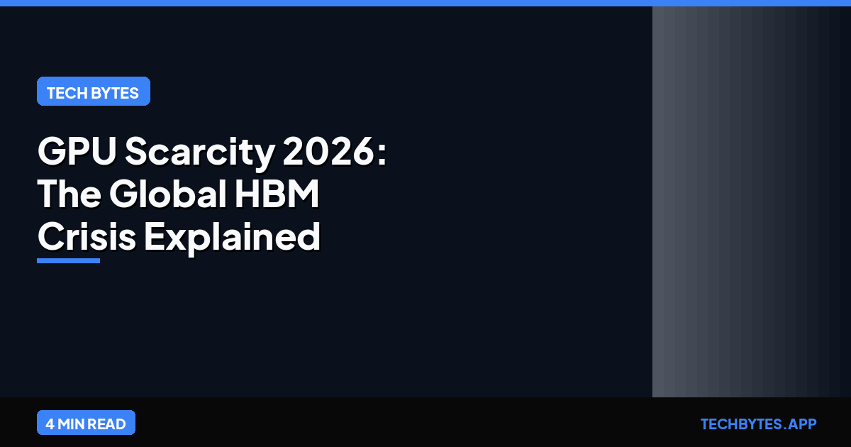 GPU Scarcity 2026: The Global HBM Crisis Explained | Tech Bytes