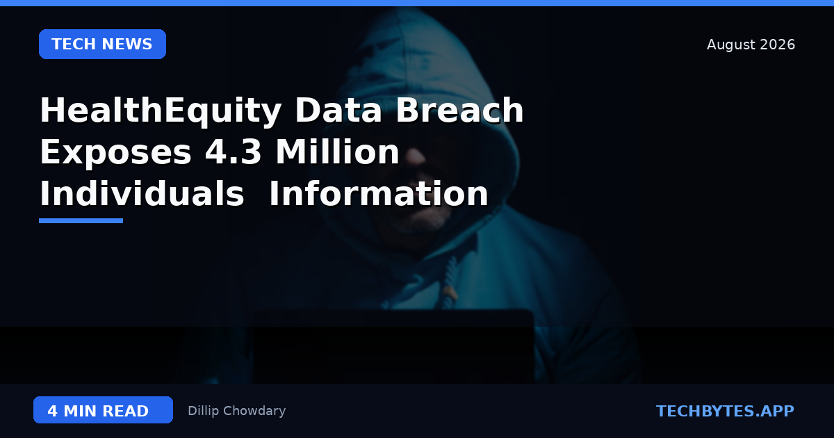 HealthEquity Data Breach Exposes 4.3 Million Individuals' Information