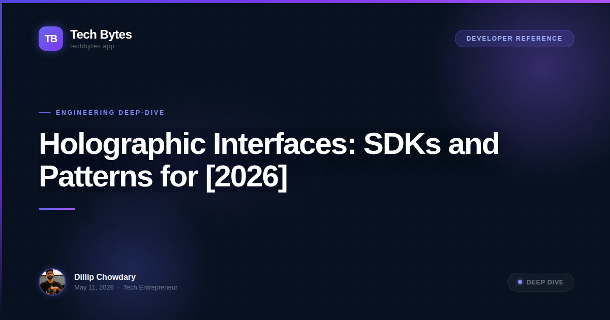 Holographic Interfaces: SDKs and Patterns for [2026]