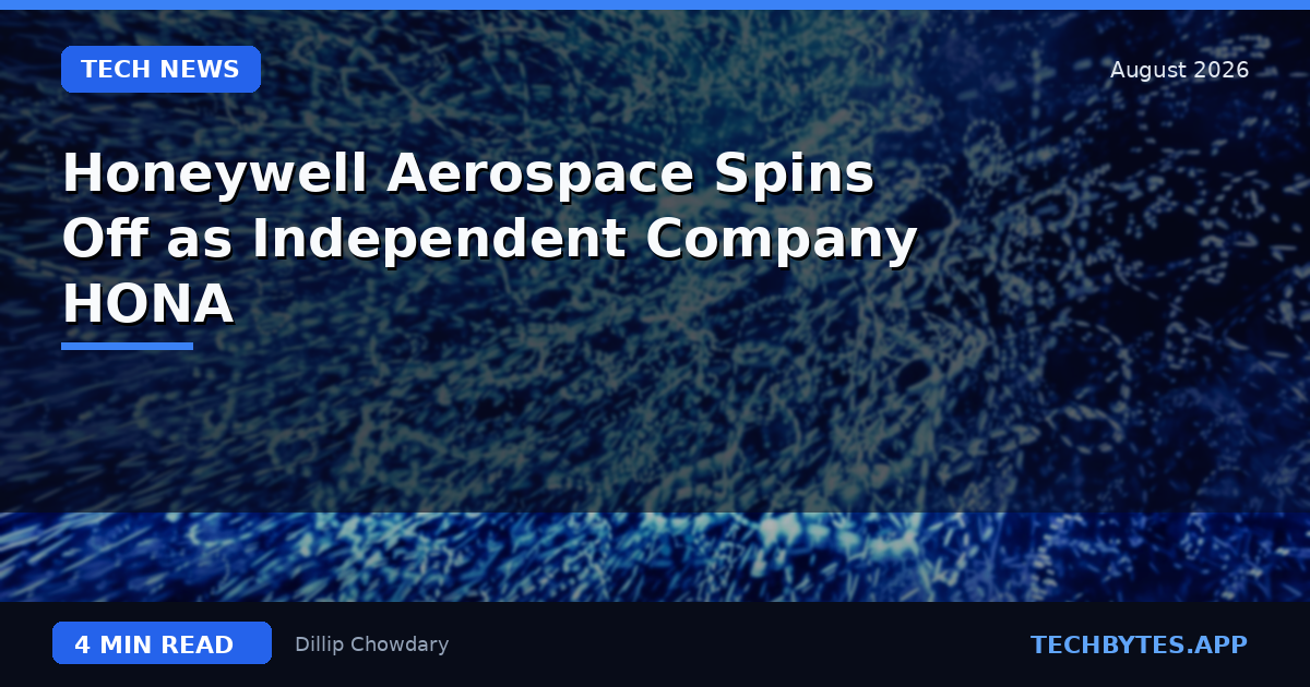 Honeywell Aerospace Spins Off as Independent Company HONA