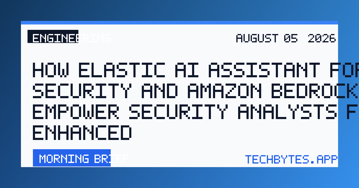 How Elastic AI Assistant for Security and Amazon Bedrock can empower security analysts for enhanced…