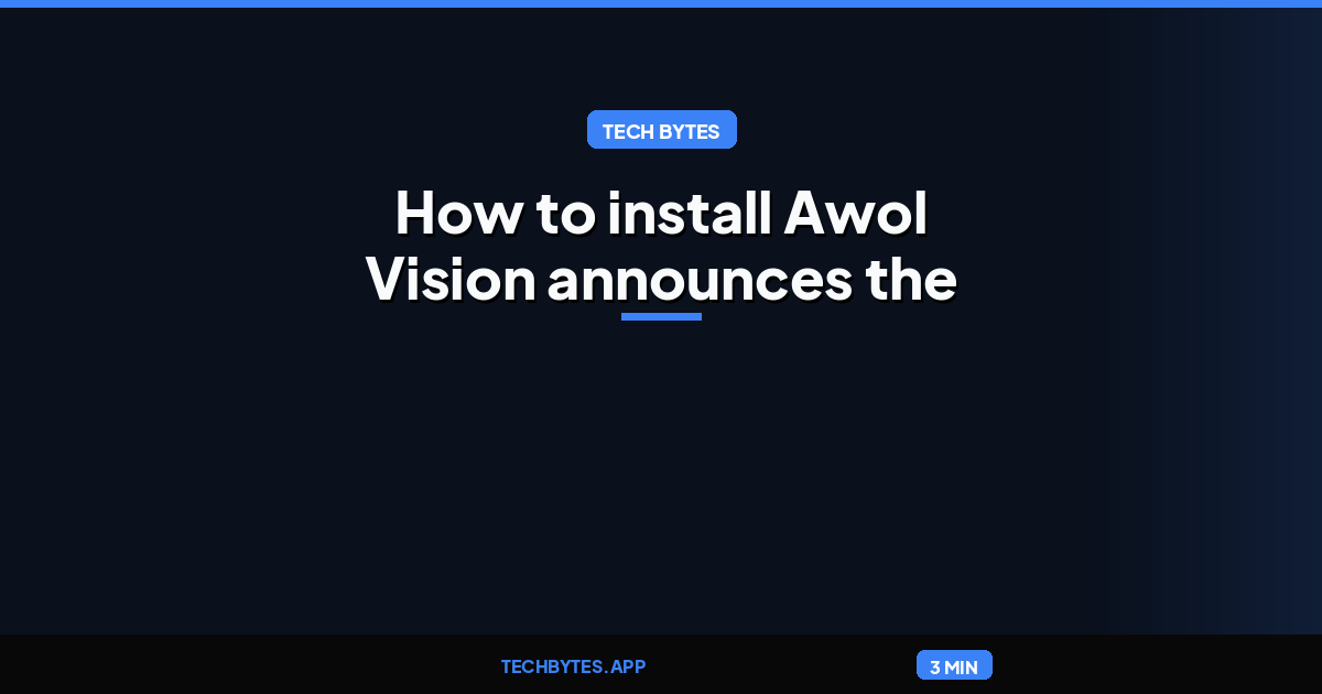 How to install Awol Vision announces the first 4K 120Hz UST projector