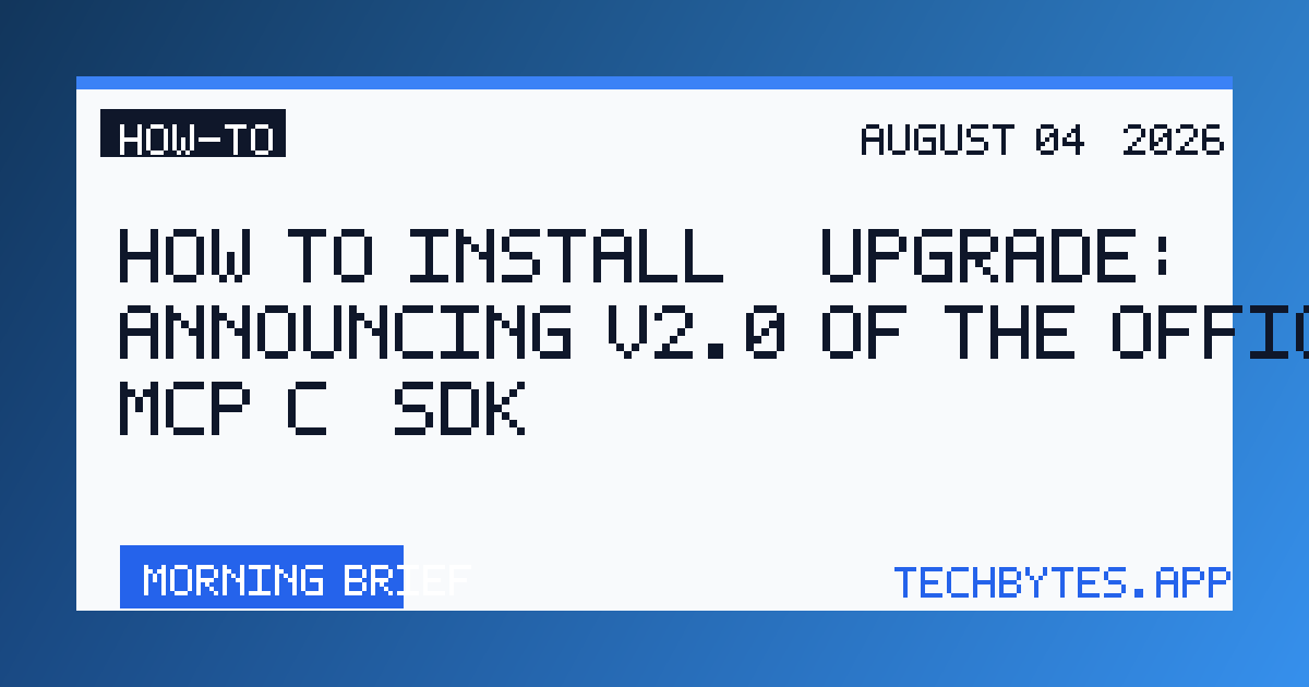 How to Install / Upgrade: Announcing v2.0 of the official MCP C# SDK