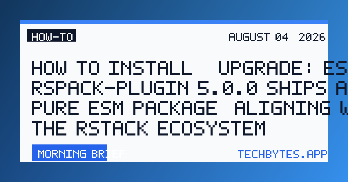How to Install / Upgrade: eslint-rspack-plugin 5.0.0 Ships as a Pure ESM Package, Aligning with the Rstack Ecosystem