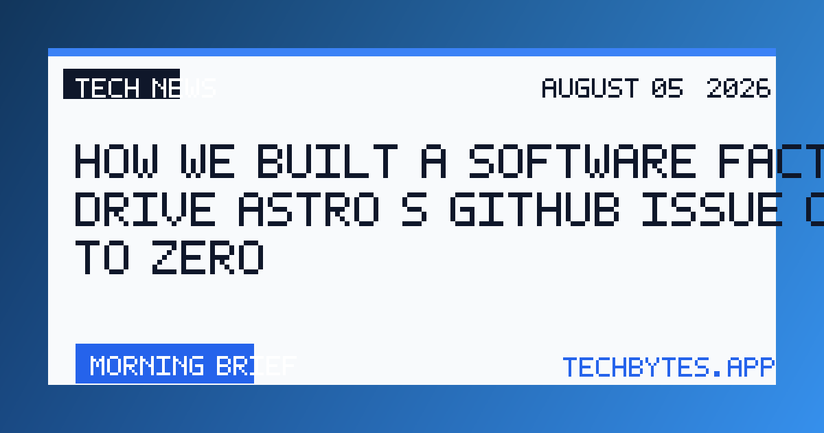 How we built a software factory to drive Astro’s GitHub issue count to zero