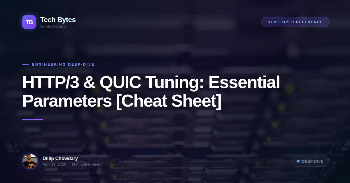 HTTP/3 & QUIC Tuning: Essential Parameters [Cheat Sheet]