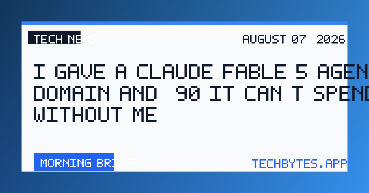 I gave a Claude Fable 5 agent a domain and $90 it can't spend without me