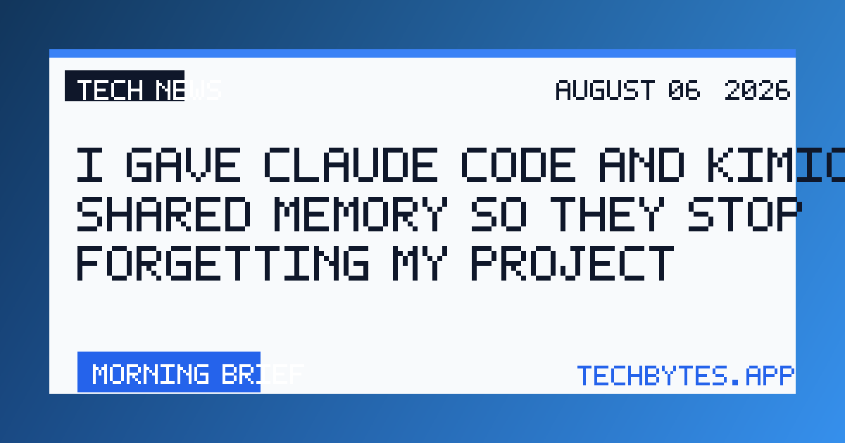 I gave Claude Code and KimiCode shared memory so they stop forgetting my project