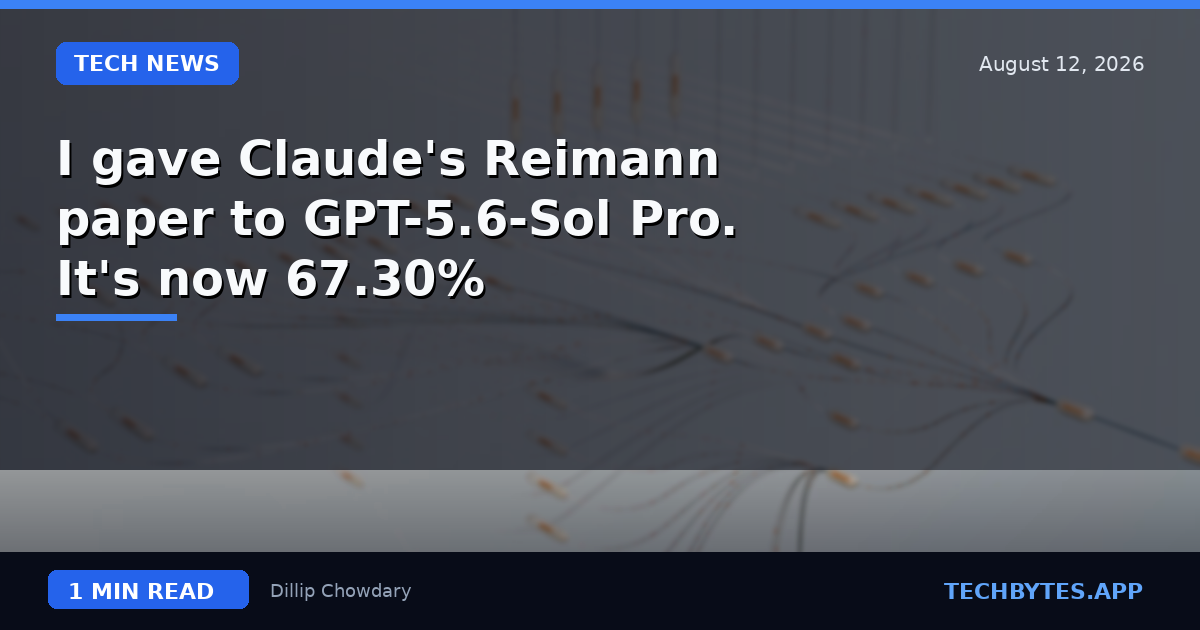 I gave Claude's Reimann paper to GPT-5.6-Sol Pro. It's now 67.30%