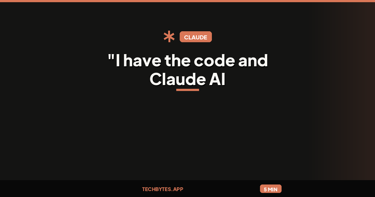 "I have the code and Claude AI – why would I pay you?" [video]