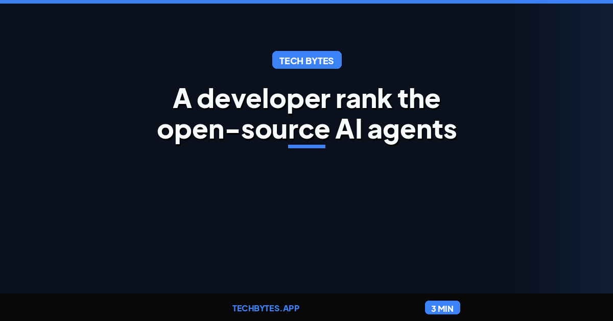 A developer rank the open-source AI agents that launched in the last 30