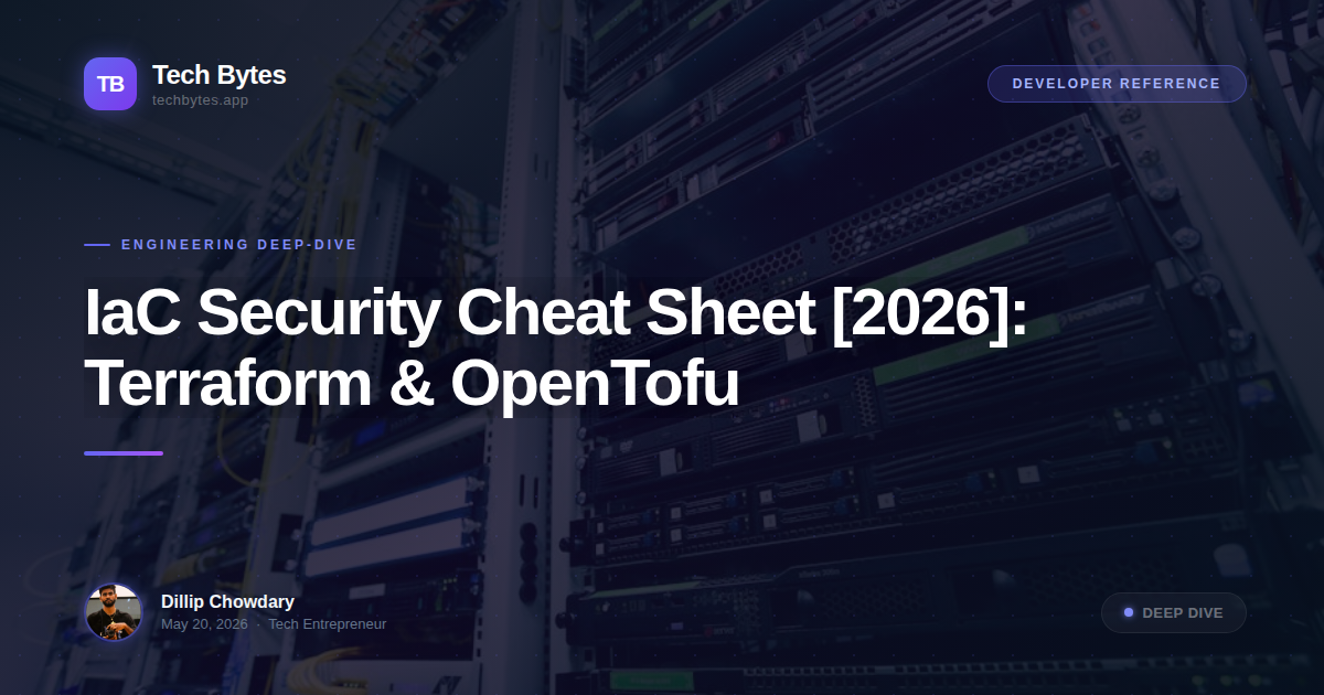 IaC Security Cheat Sheet [2026]: Terraform & OpenTofu
