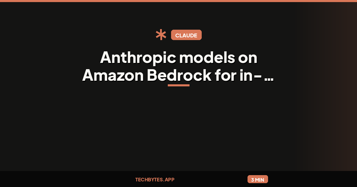 Anthropic models on Amazon Bedrock for in-region inference in Seoul