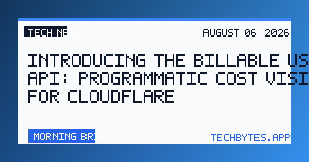 Introducing the Billable Usage API: programmatic cost visibility for Cloudflare