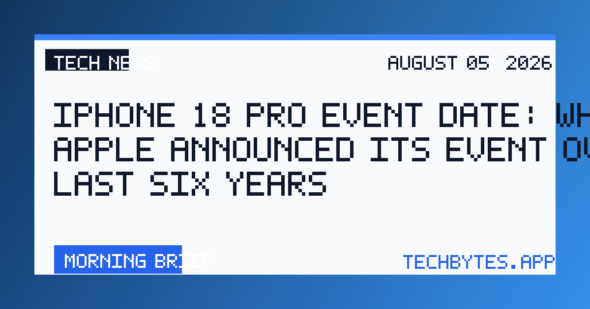 iPhone 18 Pro event date: When Apple announced its event over the last six years