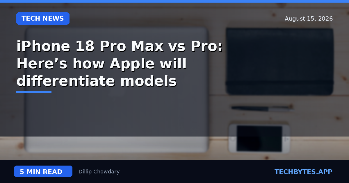 iPhone 18 Pro Max vs Pro: Here’s how Apple will differentiate models