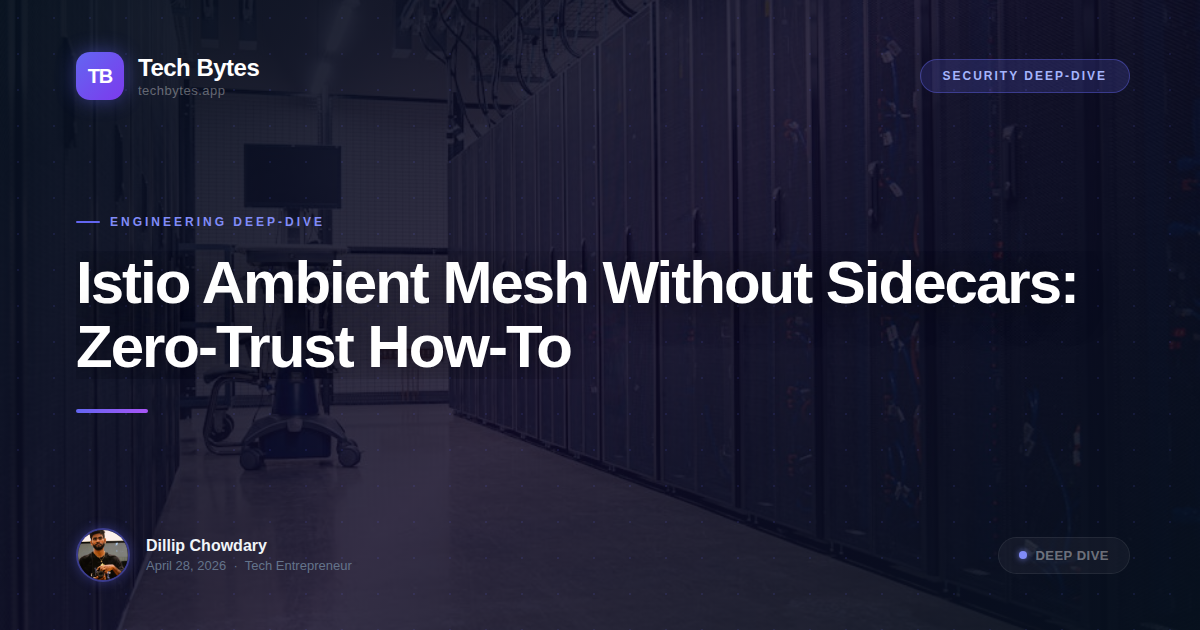 Istio Ambient Mesh Without Sidecars: Zero-Trust How-To