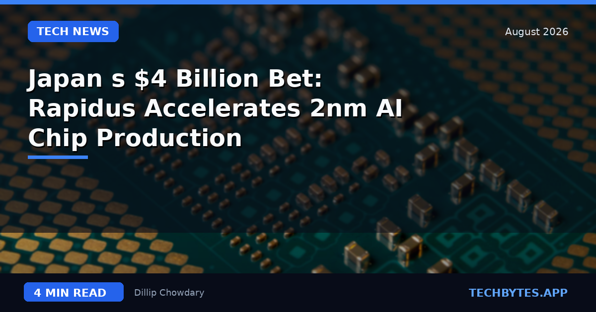 Japan's $4 Billion Bet: Rapidus Accelerates 2nm AI Chip Production
