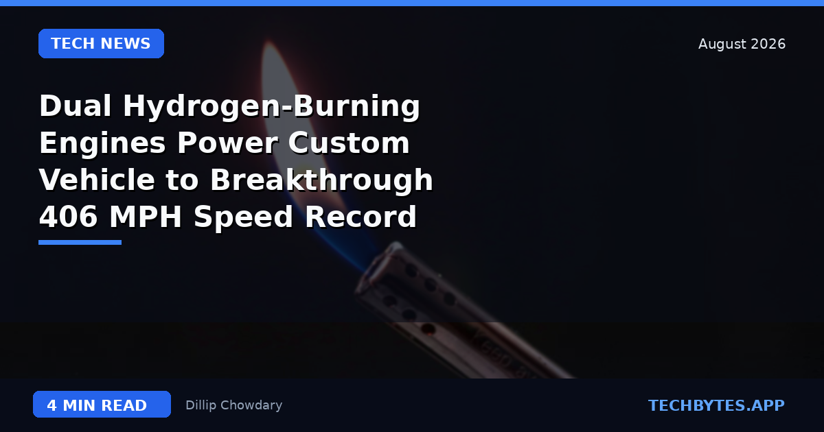 Dual Hydrogen-Burning Engines Power Custom Vehicle to Breakthrough 406 MPH Speed Record