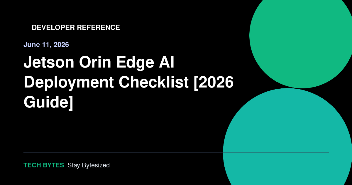 Jetson Orin Edge AI Deployment Checklist [2026 Guide]