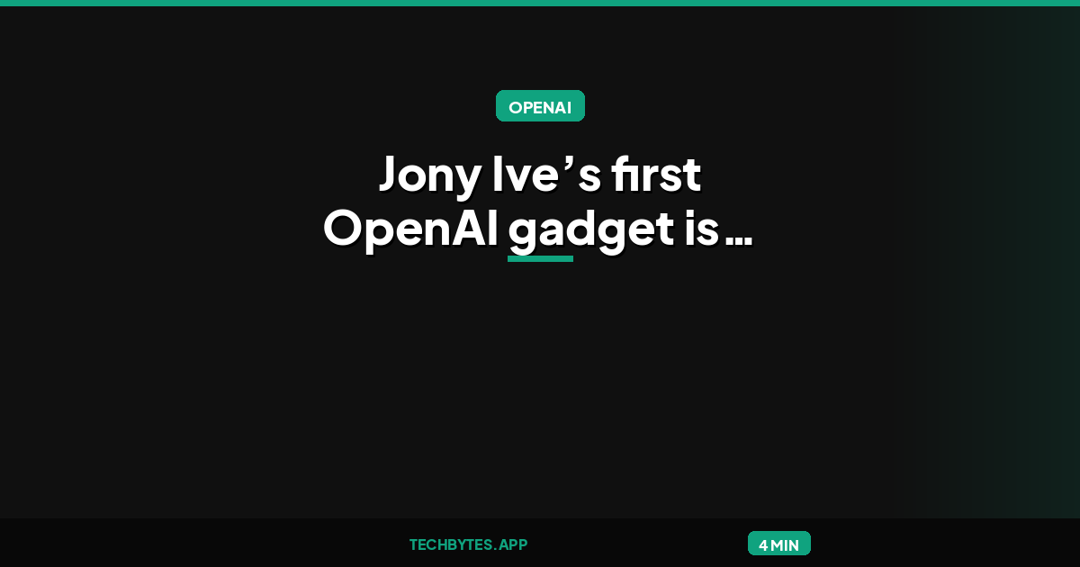 Jony Ive’s first OpenAI gadget is reportedly a hockey puck-sized smart speaker