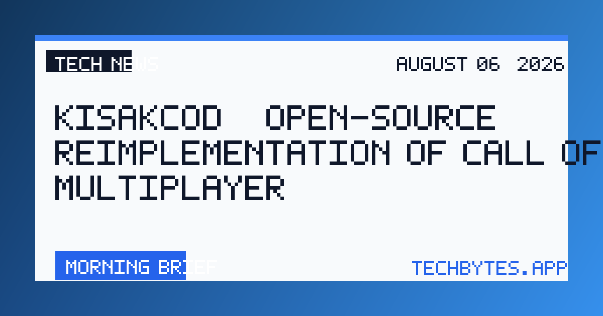KisakCOD – open-source reimplementation of Call of Duty 4 Multiplayer