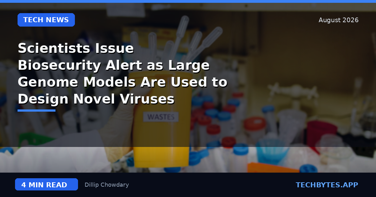 Scientists Issue Biosecurity Alert as Large Genome Models Are Used to Design Novel Viruses