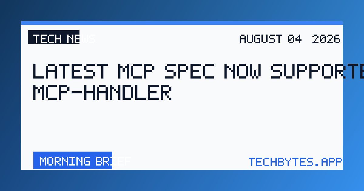 Latest MCP spec now supported in mcp-handler