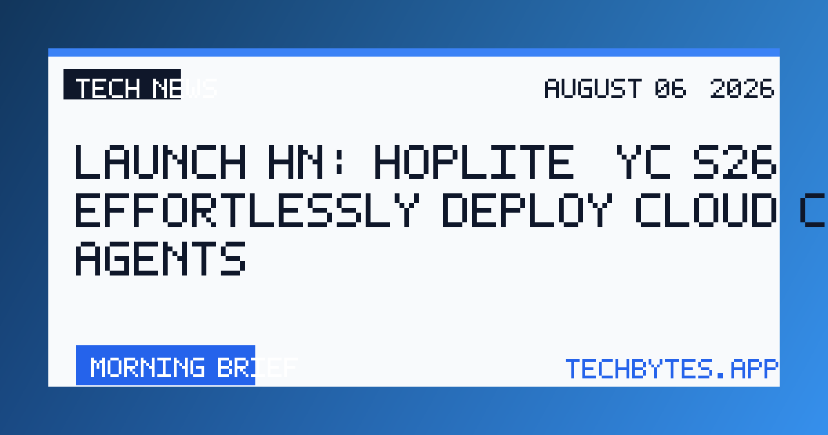 Launch HN: Hoplite (YC S26) – Effortlessly deploy cloud coding agents