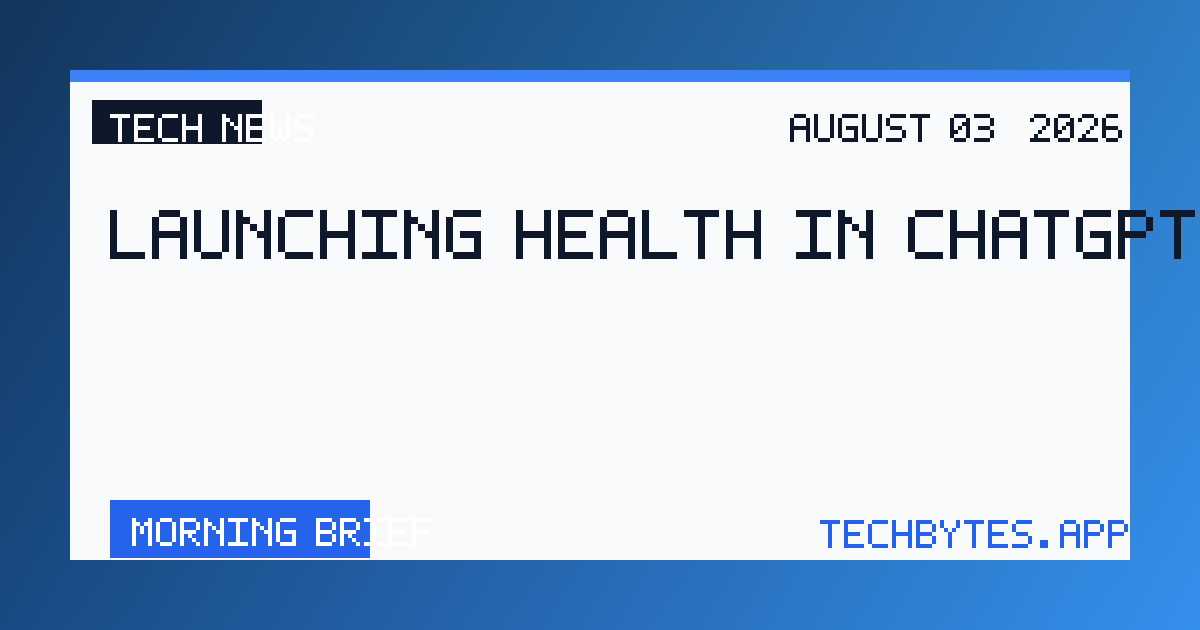 Launching Health in ChatGPT