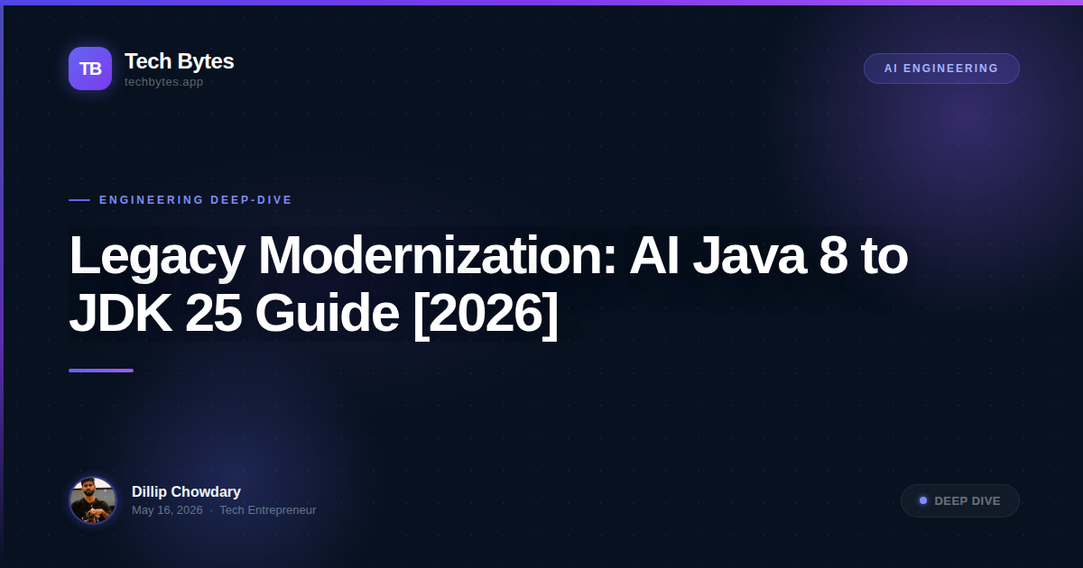 Legacy Modernization: AI Java 8 to JDK 25 Guide [2026]